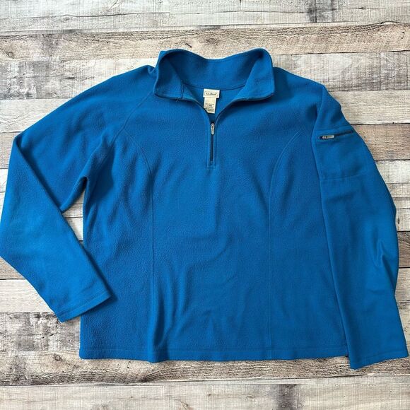 LL Bean 1/4 Zip Up Fleece Long Sleeve Pullover Sweater | Size Large Regular - Picture 1 of 6